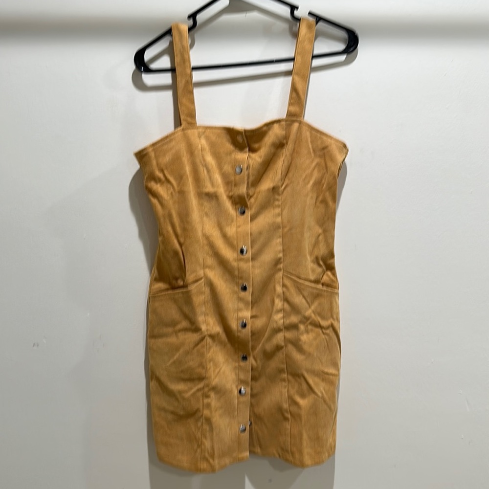 Mustard yellow corduroy dress